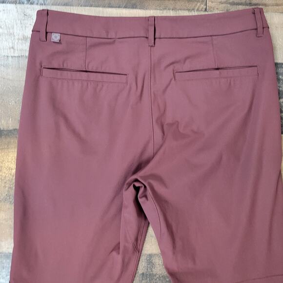 Lululemon Warpstreme Commission Slim Pants Stretch Mens 33 Burgundy M5522S - Picture 4 of 9